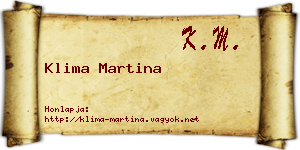 Klima Martina névjegykártya